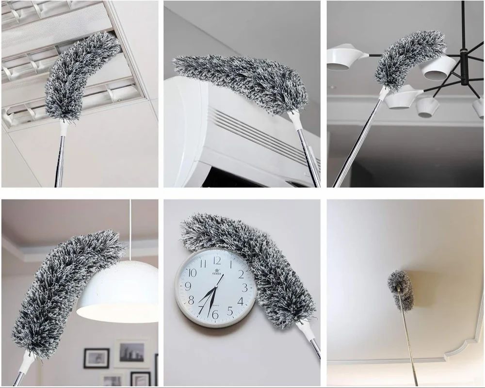 Cotton Microfiber Feather Duster Bendable & Extendable Fan Cleaner