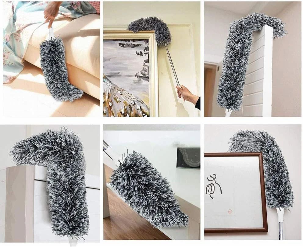Cotton Microfiber Feather Duster Bendable & Extendable Fan Cleaner